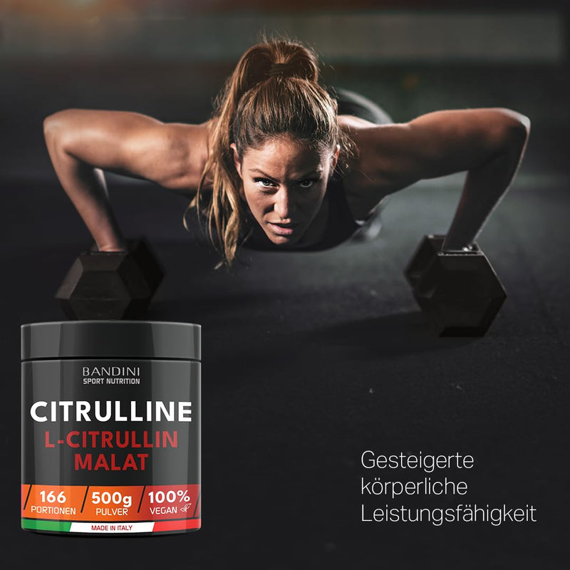 [Australia] - Bandini® L-CITRULLINE MALATE | 2:1 500g powder | Highly dosed with 3g citrulline PER DOSE | Perfect solubility | Pre Workout, Muscle Building | Citrulline from plant fermentation | Vegan, without additives 