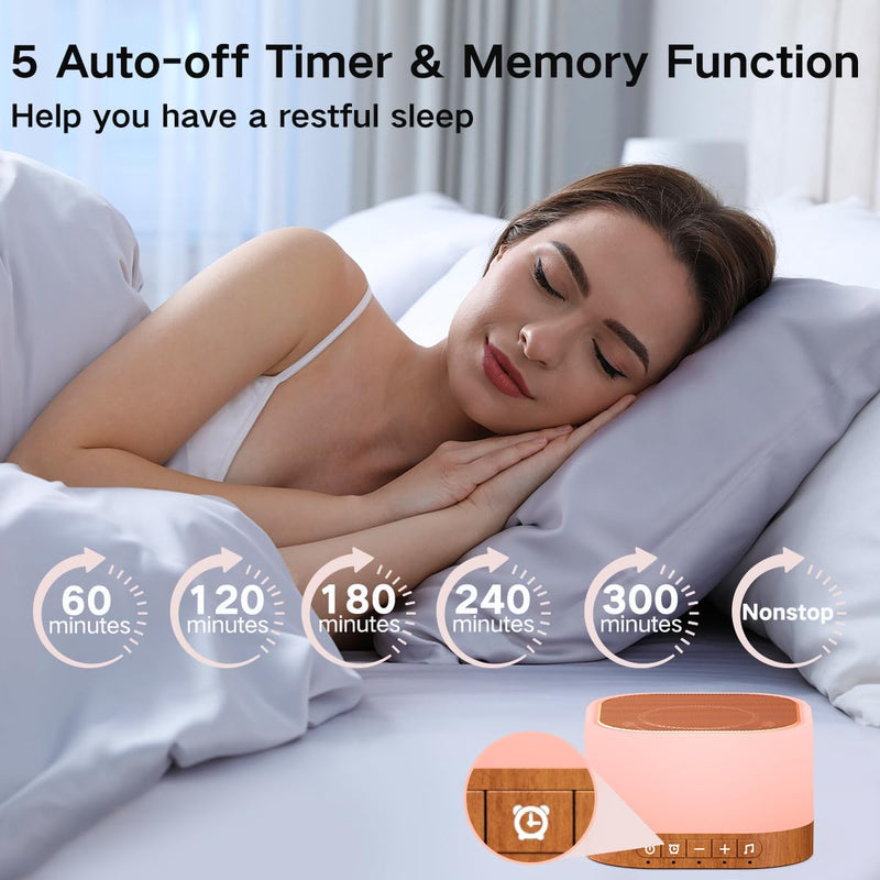 [Australia] - Sound Machine White Noise Machine with 25 Soothing Sounds 12 Colors Light with 10 Adjustable Levels 32 Adjustable Volumes 5 Timers Sleep Therapy for Adults Kids Baby Portable for Office Travel 