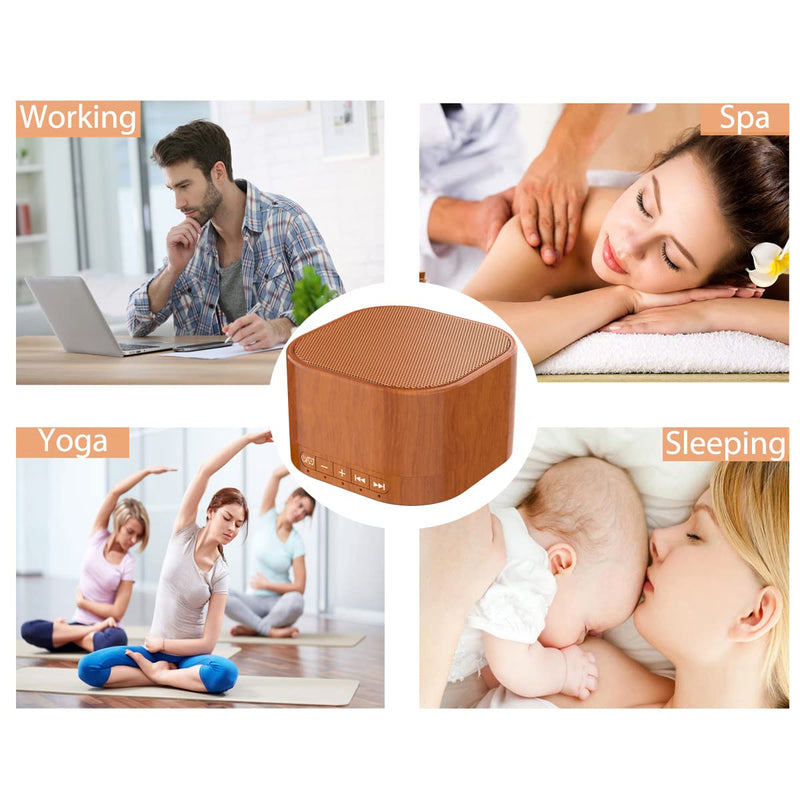 [Australia] - Magicteam Sound Machines White Noise Machine with 20 Non Looping Natural Soothing Sounds and Memory Function 32 Levels of Volume Powered by AC or USB and Sleep Sound Timer Therapy for Baby Kids Adults Wood 