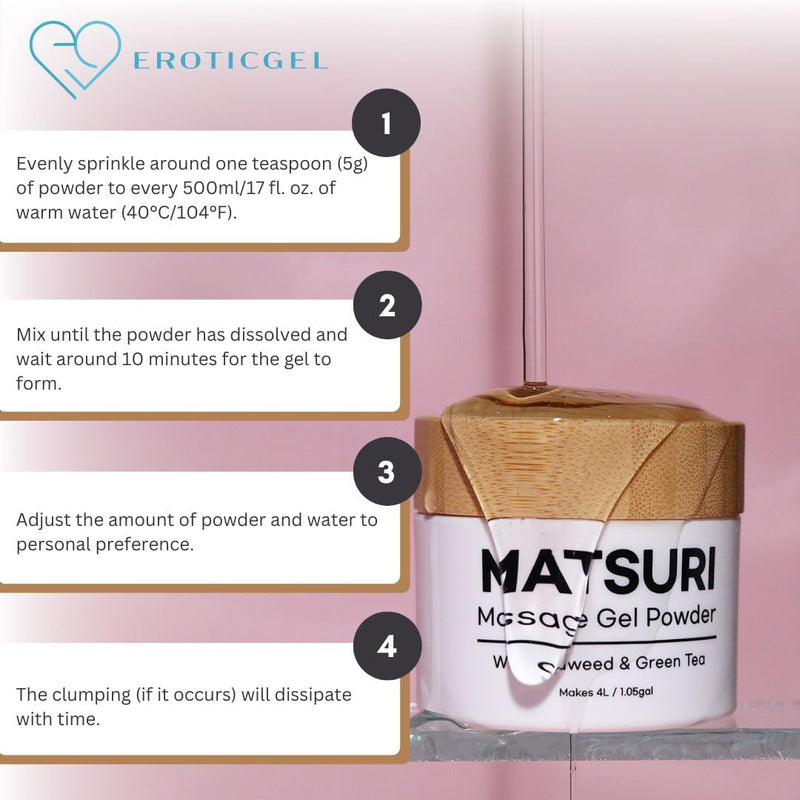 [Australia] - Nuru Massage Gel Therapy Powder 40g - Matsuri | Seaweed & Green Tea | Made in Japan | Paraben & Glycerine Free | Makes 1.05 gal Matsuri Vegan - 40g 