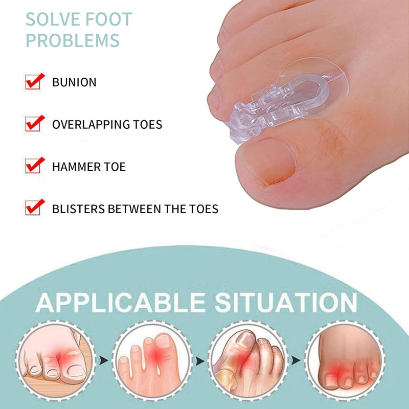 [Australia] - MEMNUN's soft and highly elastic SEBS toe separators, hallux valgus, bunion, hammer toe, overlapping toe corrector, yoga toe separators, 10 pieces 