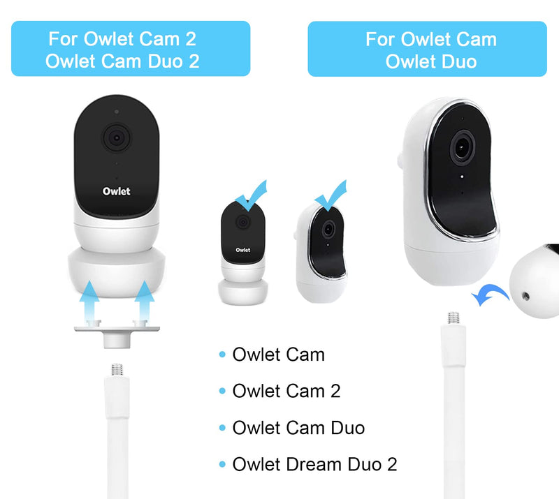 [Australia] - Baby Monitor Mount, Compatible with Owlet Cam/Duo & Other Cameras, 15.7in Flexible Clip, Wall Mount, Metal, Adjustable 