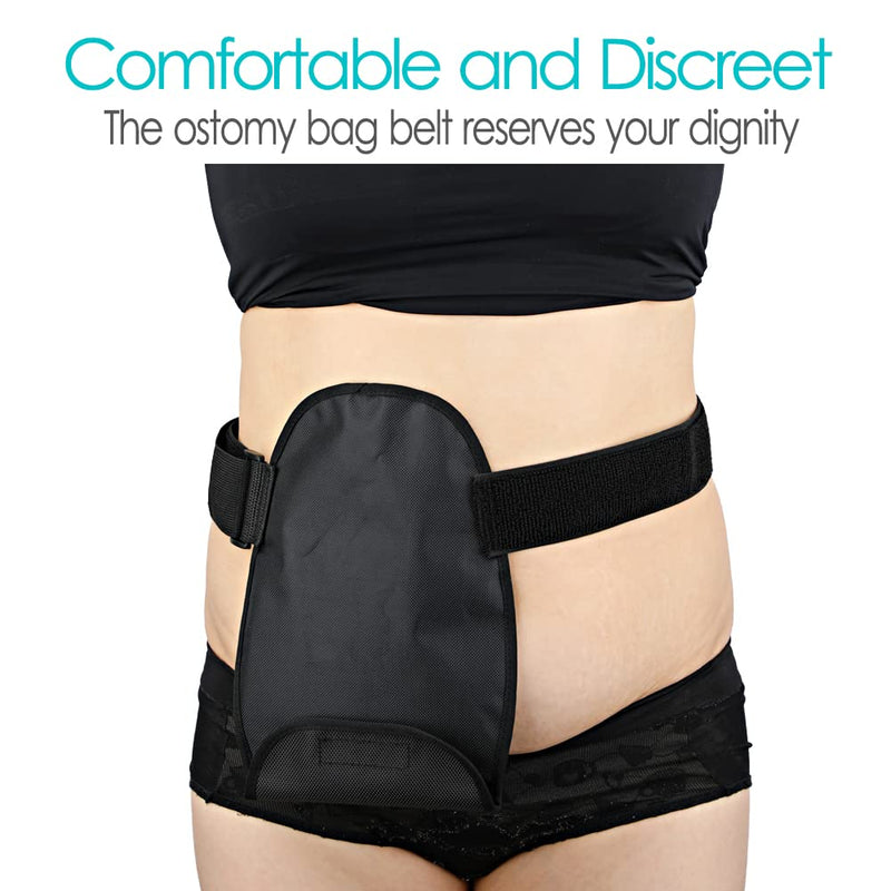[Australia] - Waterproof Ostomy Bag Cover Belt Soft Colostomy Bag Pouch Covers Washable Stoma Urostomy Ileostomy Leak-proof Odour Masking Black 