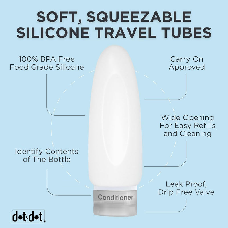 Dot&Dot Leak Proof Travel Bottles Compression Packing Cubes