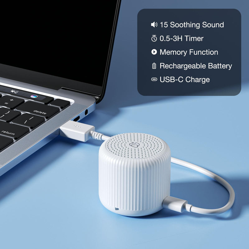 [Australia] - Portable Sound Machine for Baby Adults,LEICEX Travel Sound Machine,15 Non-Looping Sound Timer and Memory Play, Mini White Noise Machine for Sleeping Office Privacy Travel Gift 