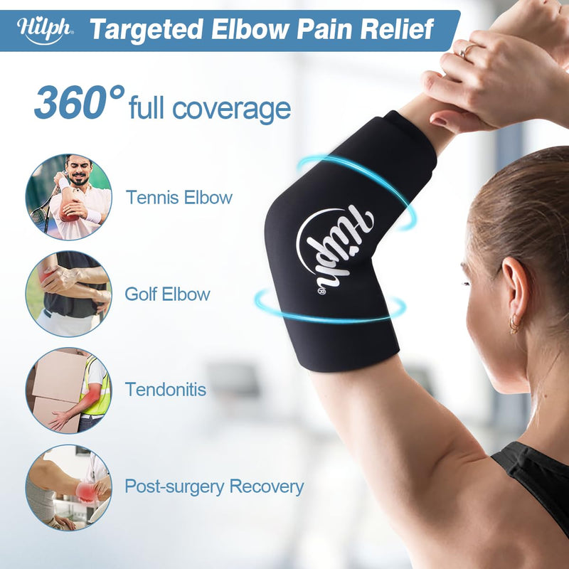 [Australia] - Hilph Cooling Pack for Elbow and Knee Injuries, Reusable Cooling Pads Gel Heat and Cold Therapy Cooling Pad Ice Pack for Tennis Elbow Sleeves for Pain Relief - M Soft Gel Elbow 