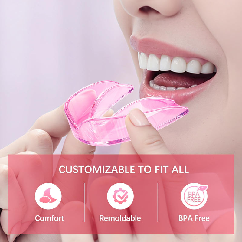 [Australia] - Mouth Guard for Clenching Teeth at Night 6 Pack/One Size, Teeth Grinding Mouth Guard for Women, Night Guard, Mouth Guard for Sleeping with Mirror 