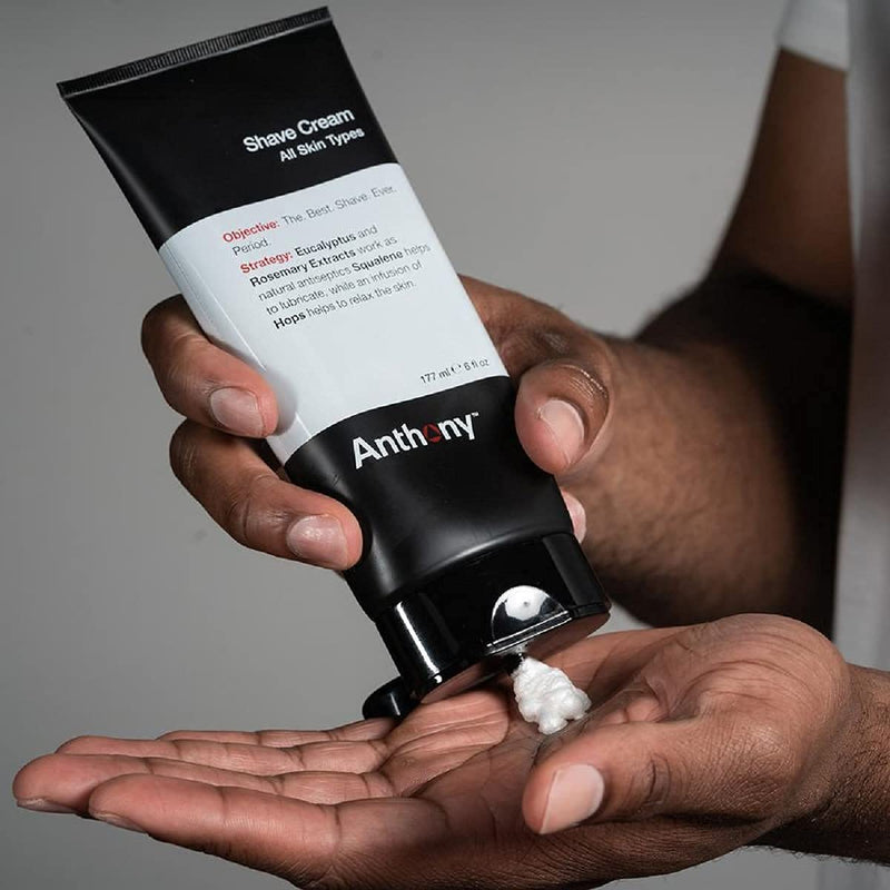 [Australia] - Anthony Shaving Cream Mens Sensitive Skin: Squalane, Eucalyptus, Spearmint and Rosemary Extracts, Help Soothe, Refresh, Cool, and Condition Your Skin for Shave 6 Fl Oz 2 Pack 6 Ounce (Pack of 2) 