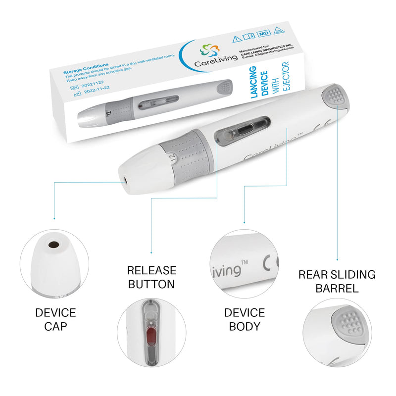 [Australia] - Lancing Device for Diabetes Testing, Lancing Device Pen, for Minimizing Pain and Discomfort, Works with most Diabetic Lancets 