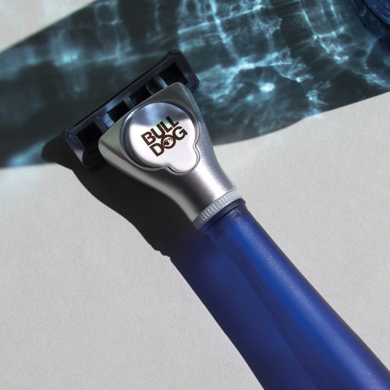 Bulldog Mens Skincare and Grooming Sensitive Recycled Glass Handle Razor with Razor Stand 1 Count (Pack of 1) Sensitive Glass Razor