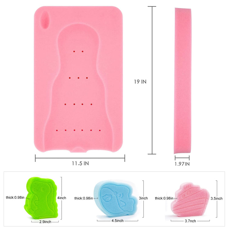 HALLO Baby Bath Sponge Soft Infant Bath Mat Newborn Cushion Odor Free (Pink) PINK