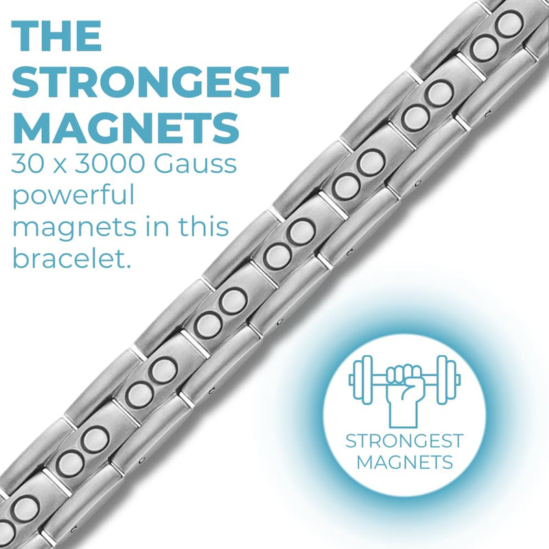 [Australia] - Willis Judd Double Strength Magnetic Bracelet for Men - Adjustable Length with Sizing Tool Two Tone 
