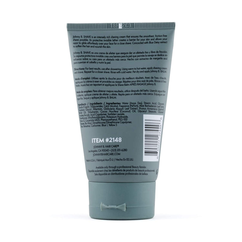 JOHNNY B. Professional Men's Shave Cream Tube 3.3 oz.