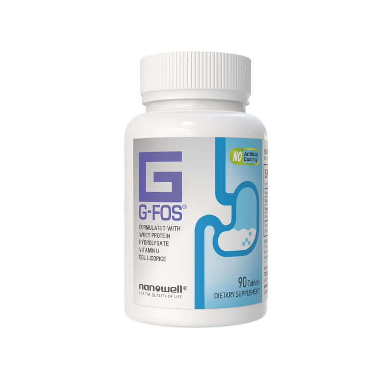 NANOWELL G-FOS Digestive Health Supplement, Vitamin U - 90 Tablets X 2 Bottles for 2 Months (180 Count) 90 Count (Pack of 2)
