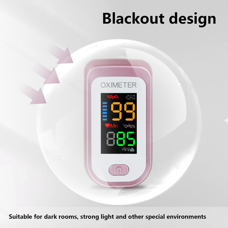 [Australia] - Pulse Oximeter Fingertip, Heart Rate Monitor with Large LED Screen, Blood Oxygen Saturation Meter for Adults with Carrying Lanyard, Accurate Fast Reading【Rose gold】 Rose Gold 