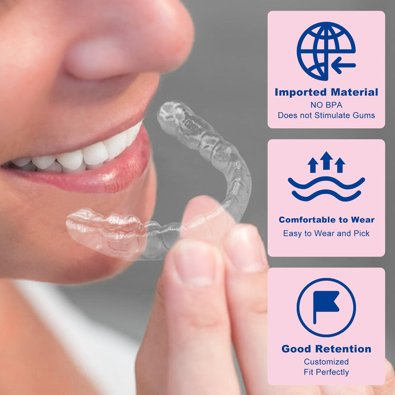 [Australia] - Teeth Retainer for Upper and Lower Teeth - Clear, Comfortable, BPA-Free, Durable, Easy to Use, Ideal for Teeth Retention after Braces, for Adults and Teens Upper & Lower Set 
