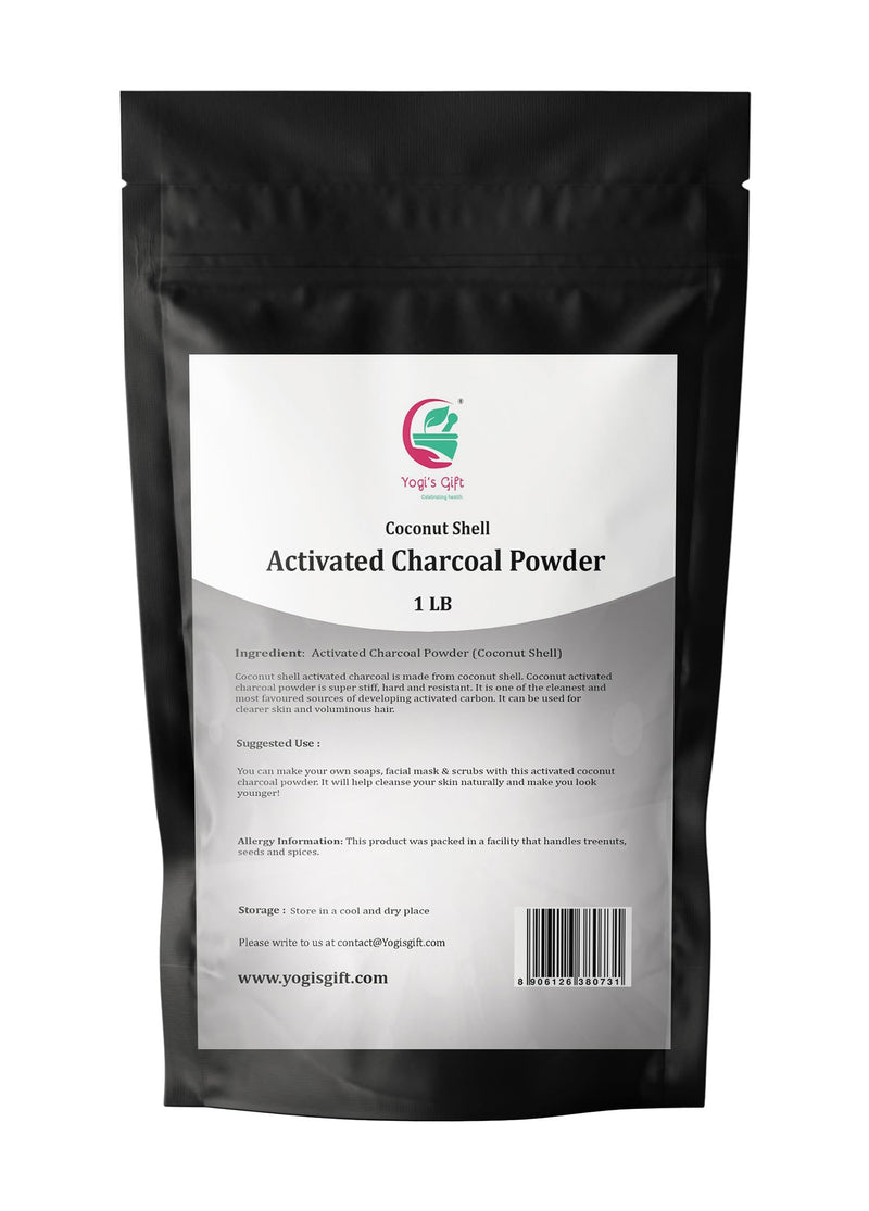[Australia] - Activated Charcoal Powder 1 LB | Grounded Activated Charcoal Powder for Facial Scrub, Skin & Soap Making | Coconut Shells Based | By Yogi's Gift¬Æ 16 Ounce (Pack of 1) 