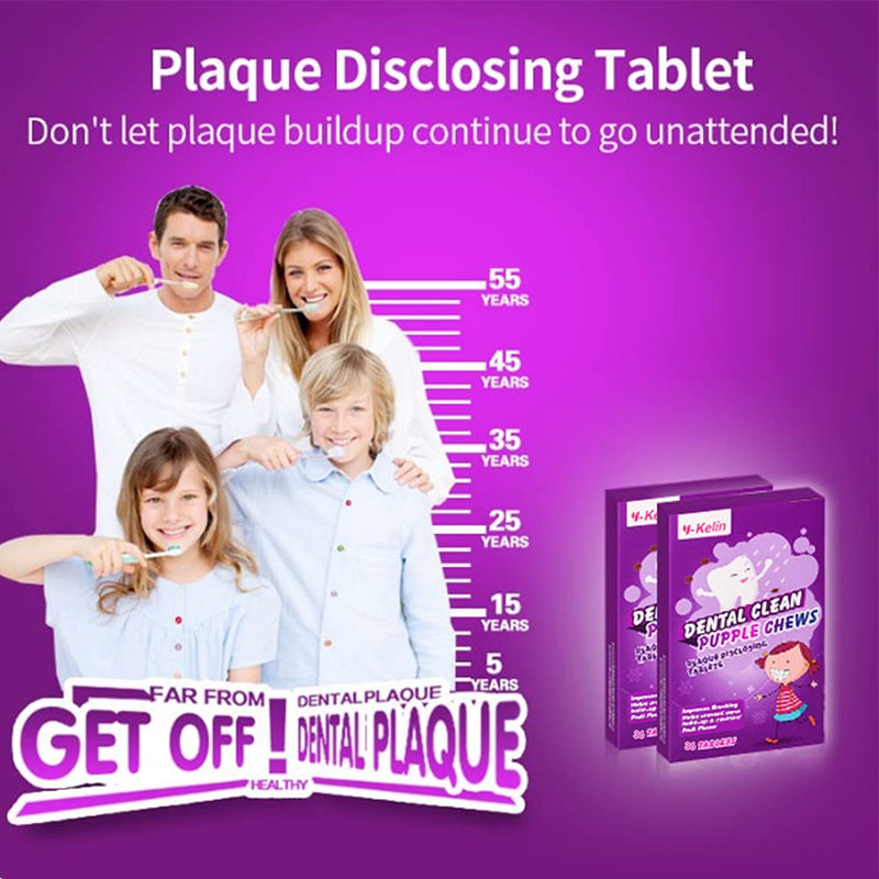 [Australia] - Dental Plaque Disclosing Tablets for Kids & Adults - Showing Plaque by Changing Color - Helps Teach Brushing Habits for Clean Teeth - 36 Count 1 Count (Pack of 36) 