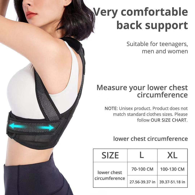 Posture Corrector for Women and Men, Comfy Adjustable Upper Back Brace, Back Straightener, Improve Posture for Neck, Shoulder, Clavicle and Back, Help Providing Pain Relief,XL (40-52in) X-Large