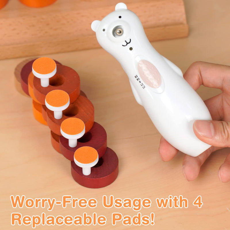 [Australia] - haakaa Electric Nail Trimmer Replacement Pads Baby Nail Trimmer Heads for Standard Baby Nail File, Suitable for 12+Months, Orange 