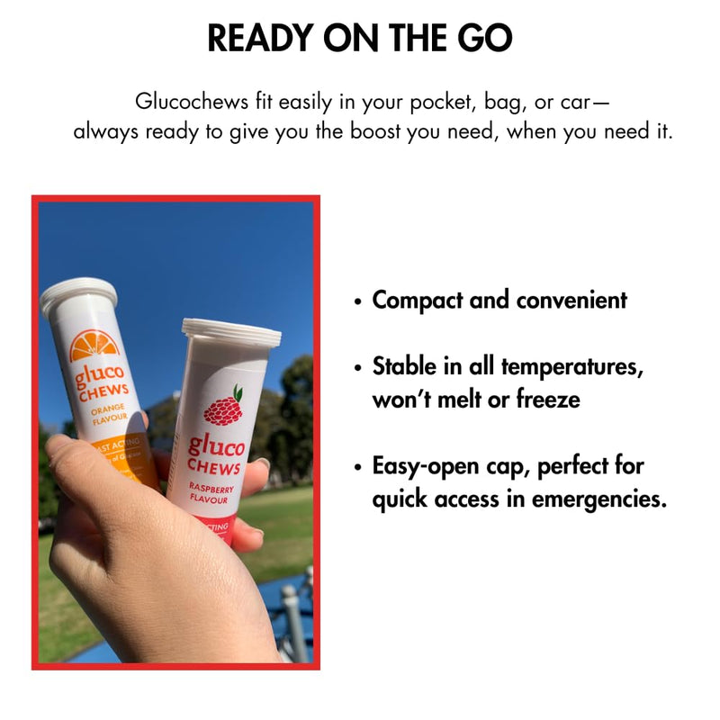 [Australia] - Glucochews Raspberry Glucose Tablets ‚Äì 60 Tablets (10 per Tube, 6 Pocket-Sized Tubes) ‚Äì 3.8g Fast-Acting Glucose Each ‚Äì Boosts Energy ‚Äì Gluten-Free, Fat-Free, Caffeine-Free 