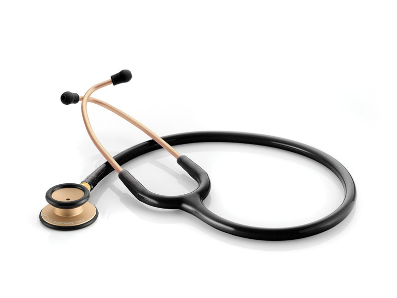 [Australia] - ADC 619CHM Adscope Lite Model 619 Ultra Lightweight Clinician Stethoscope with Tunable AFD Technology, Champagne Finish with Black Tubing 