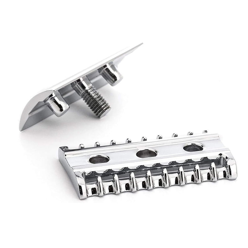 MÜHLE TRADITIONAL R41 Double Edge Safety Razor (Open Comb) For Men - Perfect for Every Day Use, Barbershop Quality Close Smooth Shave Black/Chrome