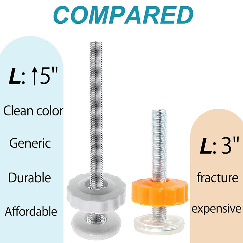 [Australia] - 4Pcs Universal Baby Gate Threaded Spindle Rod, M8 (8mm) Replacement Bolt Part for Baby & Pet Pressure Mounted Safety Gates, Extra Long Baby Tension Gate Extender (White) White 