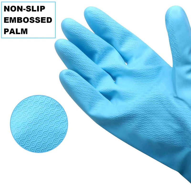 [Australia] - Dishwashing Rubber Gloves for Cleaning – 4 Pairs Household Gloves Including Blue, Pink, Green and Red, Non Latex and Fit Your Hands Well, Great Kitchen Tools 