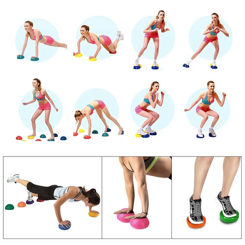 [Australia] - VGEBY1 PVC Semi-Circular Durian Ball Inflatable Half Yoga Balls Massage Point Fitball Exercises Trainer Fitness Balance Ball(Orange) 