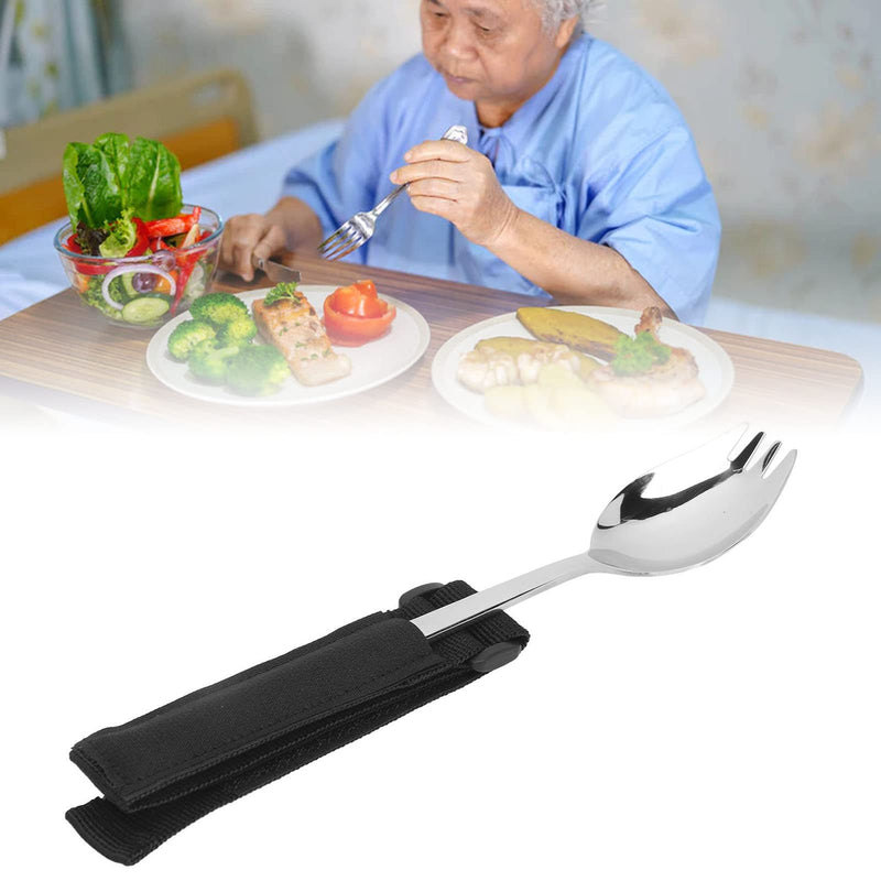 Eating Aids Cutlery, Weighted Handle Easy Grip Adaptive Fork Spoon Drop Resistant for Hand Tremors
