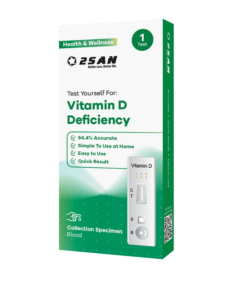 2SAN Vitamin D Home Test Kit – Accurate Blood Test for Detecting Vitamin D Deficiency, Single Use