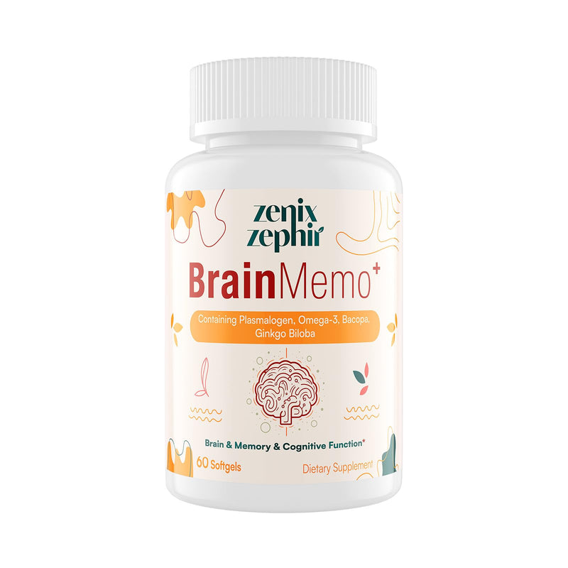 [Australia] - Memory Focus Supplement - Brain Support with Omega-3, Bacopa and Plasmalogens for Enhanced Cognitive Function - Concentration and Memory - Non-GMO, 60 Softgels 60 softgels(Pack of 1) 