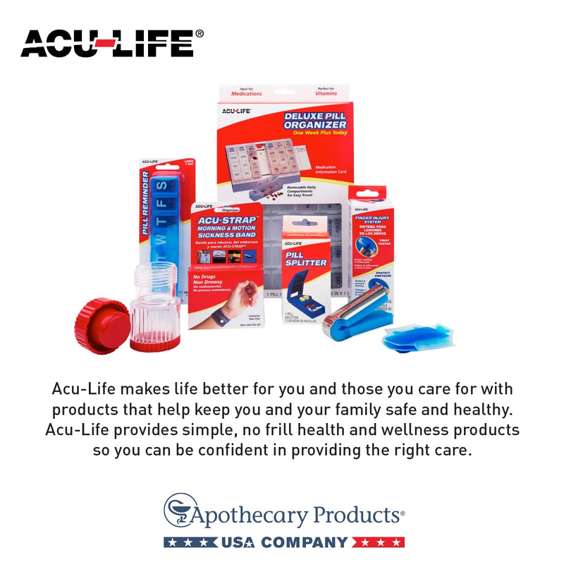 Acu-Life Pill Cutter with Storage, Cut Pills, Vitamins and Tablets, Blue | Stainless Steel Blade, Sturdy, Accurate, Safely Cuts in Half Small, Tiny and Large Pills, for Seniors, Pets, BPA Free