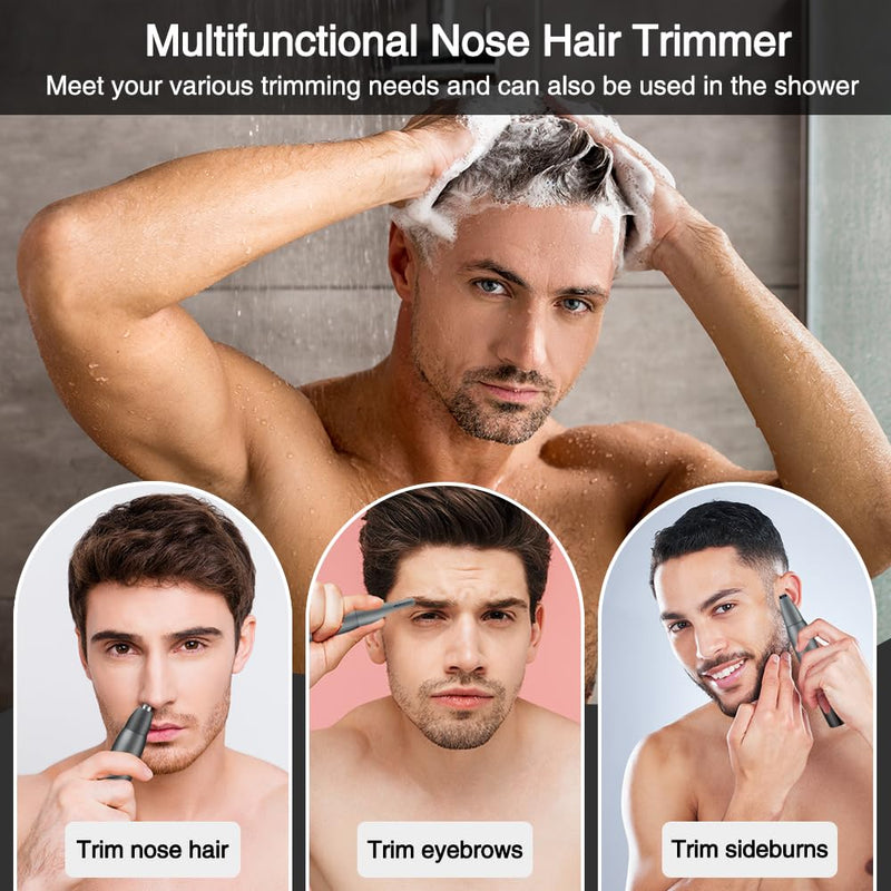 [Australia] - Golgner 3 in 1 nose hair trimmer, painless nose hair remover, nose hair trimmer, beard trimmer, ear hair trimmer, nose trimmer, IPX7 waterproof with LED display, for men and women 