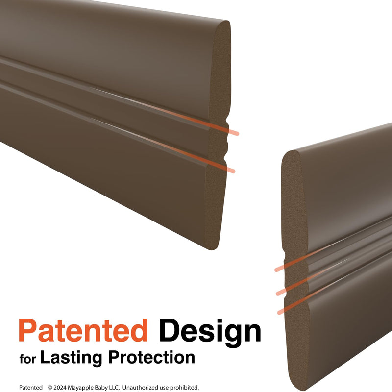 [Australia] - Roving Cove PreFit (Broad) Fireplace Edge Corner Protector (Extra Wide 9ft Edge 2 Corners), Baby Proofing Bumper Guards, Coffee Brown, Pre-Taped, for Straight Surfaces - New & Improved Broad 9ft Edge 2 Corners 