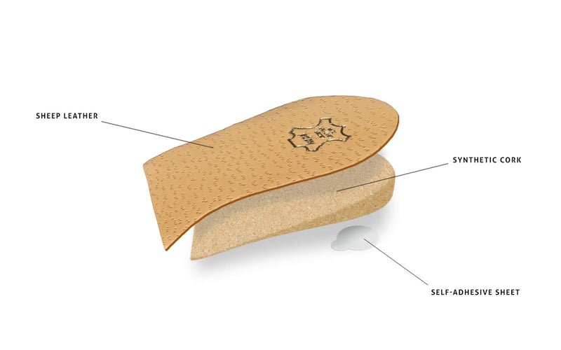 [Australia] - Heel raiser, heel raiser, heel cushion, orthopedic wedge, numerous widths and heights, leather cover, Topmed Plus from Kaps, 1 piece (height 10 mm / 0.4 inch - size M) M (10 mm) beige 