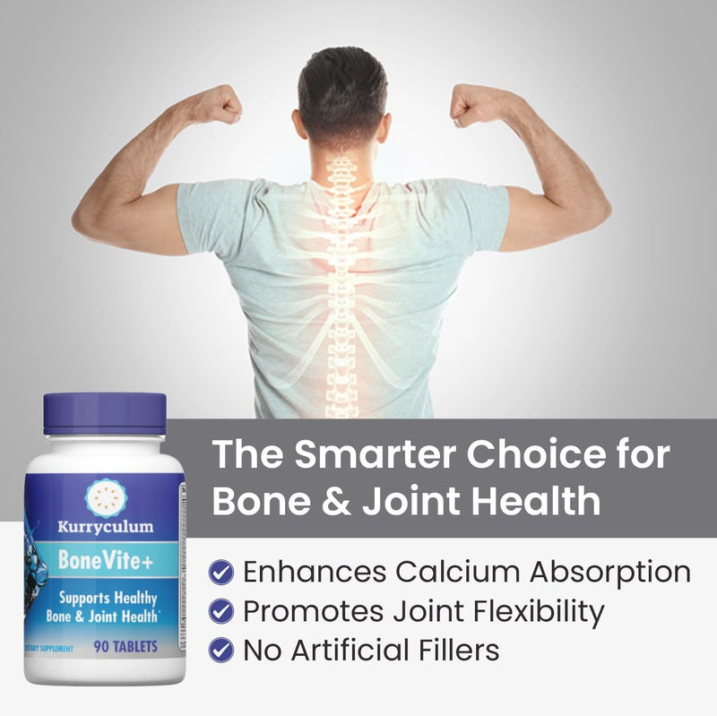 BoneVite+ Glucosamine Chondroitin MSM - Bone & Joint Wellness with Green Lipped Sea Mussel, Devil's Claw & Boron - Knee Hip Back Wellness - Non-GMO Gluten Free - 90 Tablets