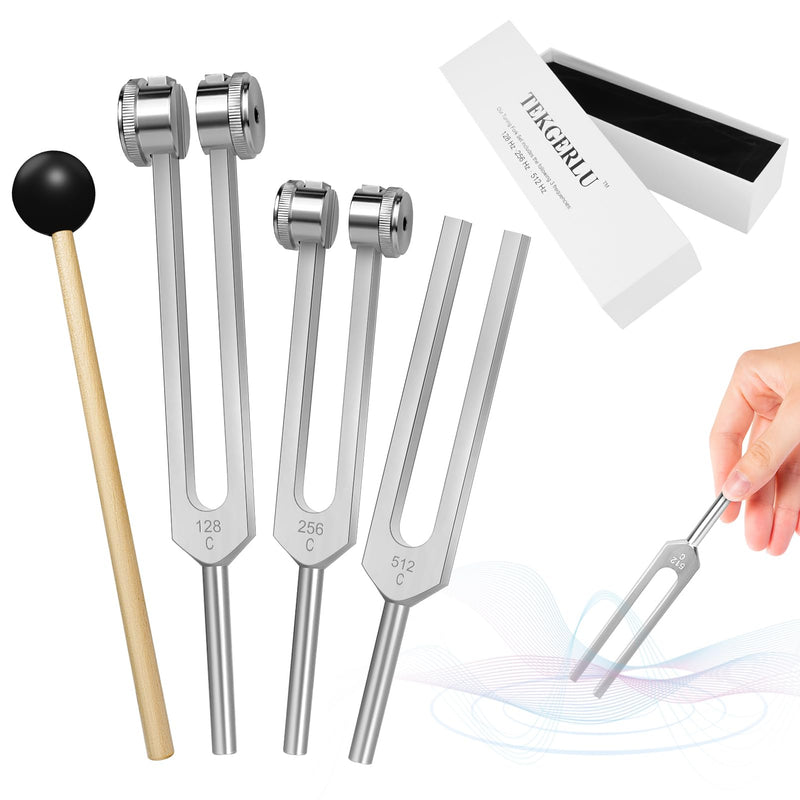 [Australia] - Tuning Forks for Healing Set (128HZ, 256HZ, 512HZ),Tuning Fork with Reflex Hammer 3-Piece Tuning Forks Perfect for Healing, Chakra, Sound Therapy, Keep Body, Mind and Spirit in Perfect Harmony 