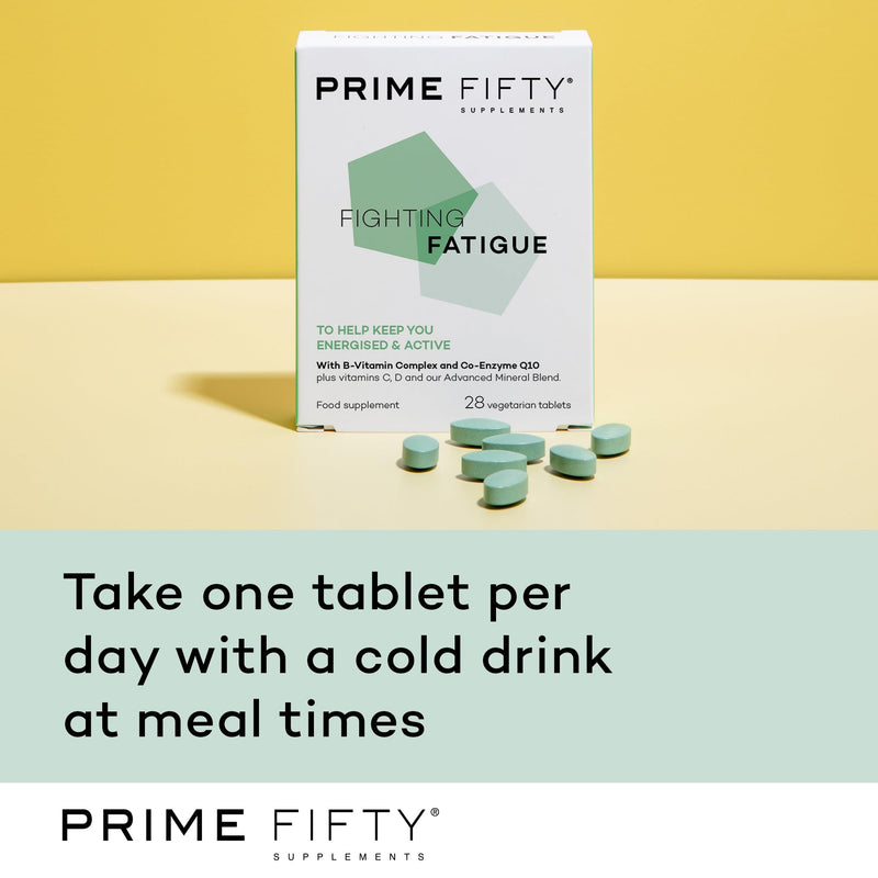 Fighting Fatigue Supplement – 28 Day Supply – Energy Tablet with Vitamin B12, Magnesium & Iron for Over 50s – Co-Enzyme & C, D & B Vitamin Tablets for Tiredness & Fatigue 28 Day Supply (Pack of 1)