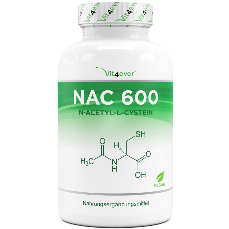 [Australia] - NAC - N-Acetyl L-Cysteine 180 capsules with 600 mg each - 6 month supply - Laboratory tested (active ingredient content & purity) - Vegan - High dosage - Premium quality 