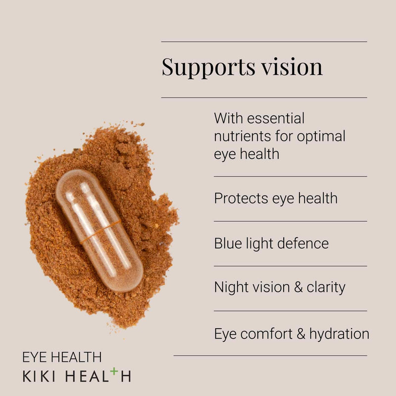 KIKI Health - Eye Health Supplement - Supports Normal Vision & Macular Health - with Lutein, Zeaxanthin - Vitamin A, Vitamin E & Zinc - Protects Against Oxidative Stress - 60 Capsules