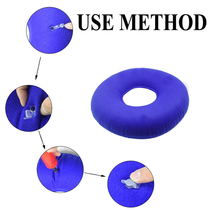 [Australia] - Butt Round Pillow for Tailbone Pain, Pillow Flocked Fabric Air Pillow for The Home, Office,Hiking,Camping,Traveling,Napping,Desk Rest,Neck & Lumbar Support 