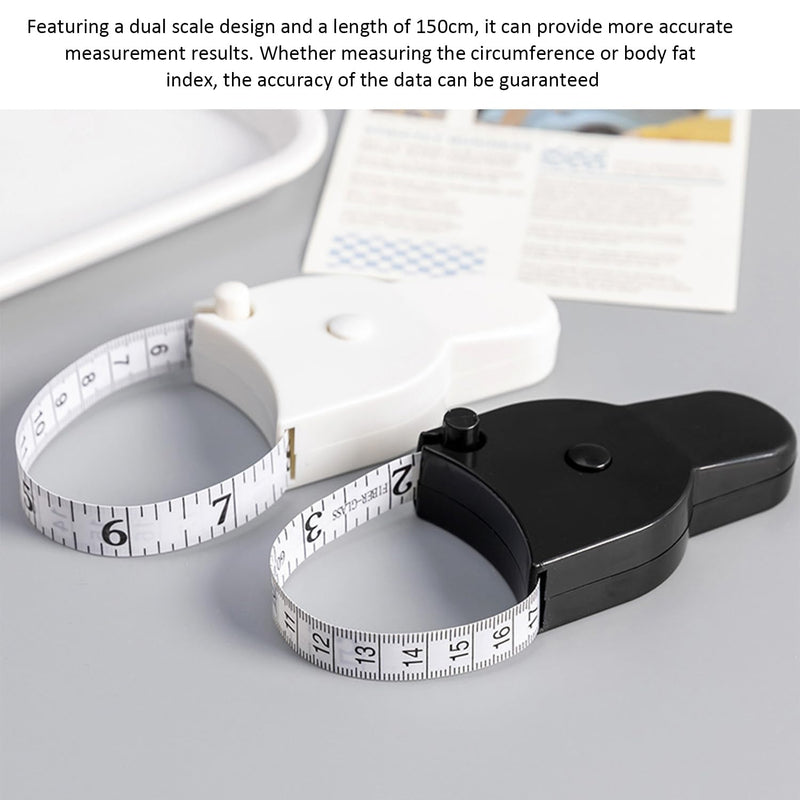 [Australia] - 2pcs Measuring Tapes, 2pcs Body Fat Measuring Clips, Body Mass Index Measuring Tool, Body Fat Caliper, Body Fat Measuring Clamp, Retractable Double Scale Measuring Tape 