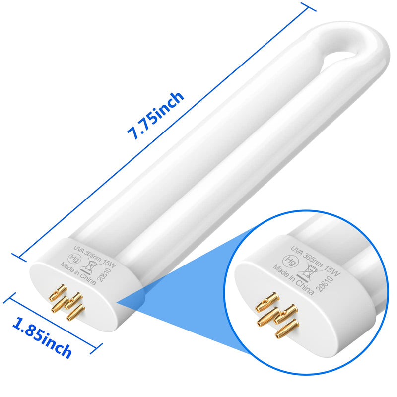 [Australia] - GOOTOP Replacement Bulb for Zap T6 Pro, K15, T9,X3,JY-02 Bug Zapper, 15W, 4-Pin Base, U-Tube Bulb Twin Tube Bulb 