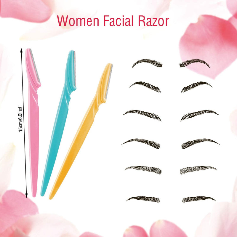 [Australia] - Boao 96 Pieces Eyebrow Razor Eyebrow Trimmer Shavers Dermaplaning Tool Face Razors for Women with Precision Cover 96 Count (Pack of 1) 