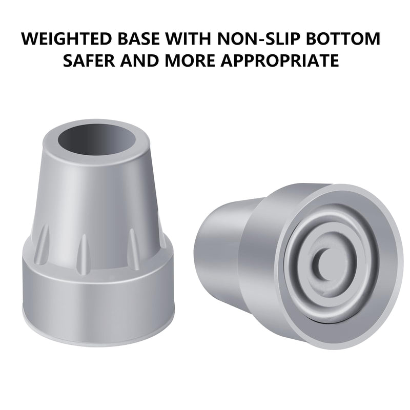 [Australia] - Crutch Tips 7/8 Inch Upgrade Heavy Duty Rubber Crutch Accessories Replacement Rubber Cane Tips, 4-Pack Grey-4 Pcs 