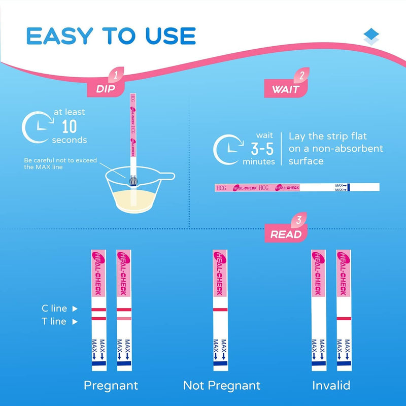 HEAL-CHECK Ovulation Test Strips 25 and Pregnancy Tests 25, Bulk Ovulation Predictor Kit for Women TTC, Over 99% Accuracy, Easy to Use at Home, Individually Wrapped, FSA HSA | 25LH+25HCG+50 Urine Cups