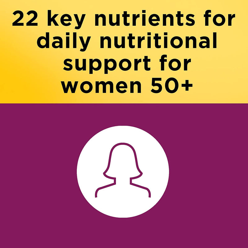 Nature Made Women's Multivitamin 50+ Tablets with Vitamin D, 90 Count for Daily Nutritional Support