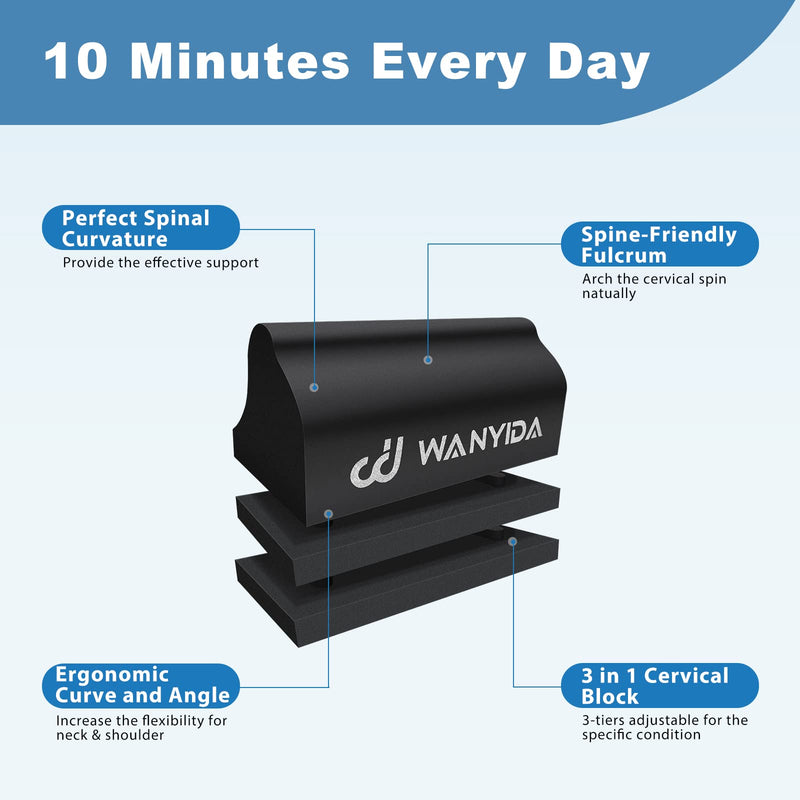 [Australia] - WANYIDA Neck Stretcher Chiropractic Pillows for Neck Pain Relief, Cervical Traction Device for Cervical Spine Alignment, Neck and Shoulder Relaxer, Cervical Orthotic Traction Block without cloth cover 
